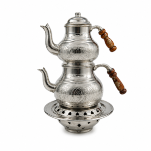 product_20260619_124613_5110.png Demsu Plus Osmanlı Ocaklı Gümüş Renk Bakır Çaydanlık Seti